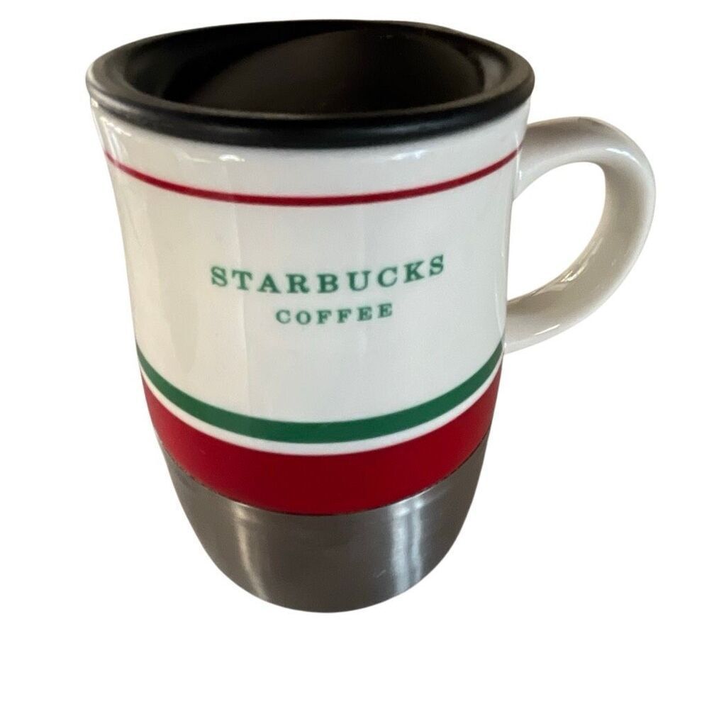 Starbucks 2006 ceramic and stainless steel 14 oz travel mug Christmas